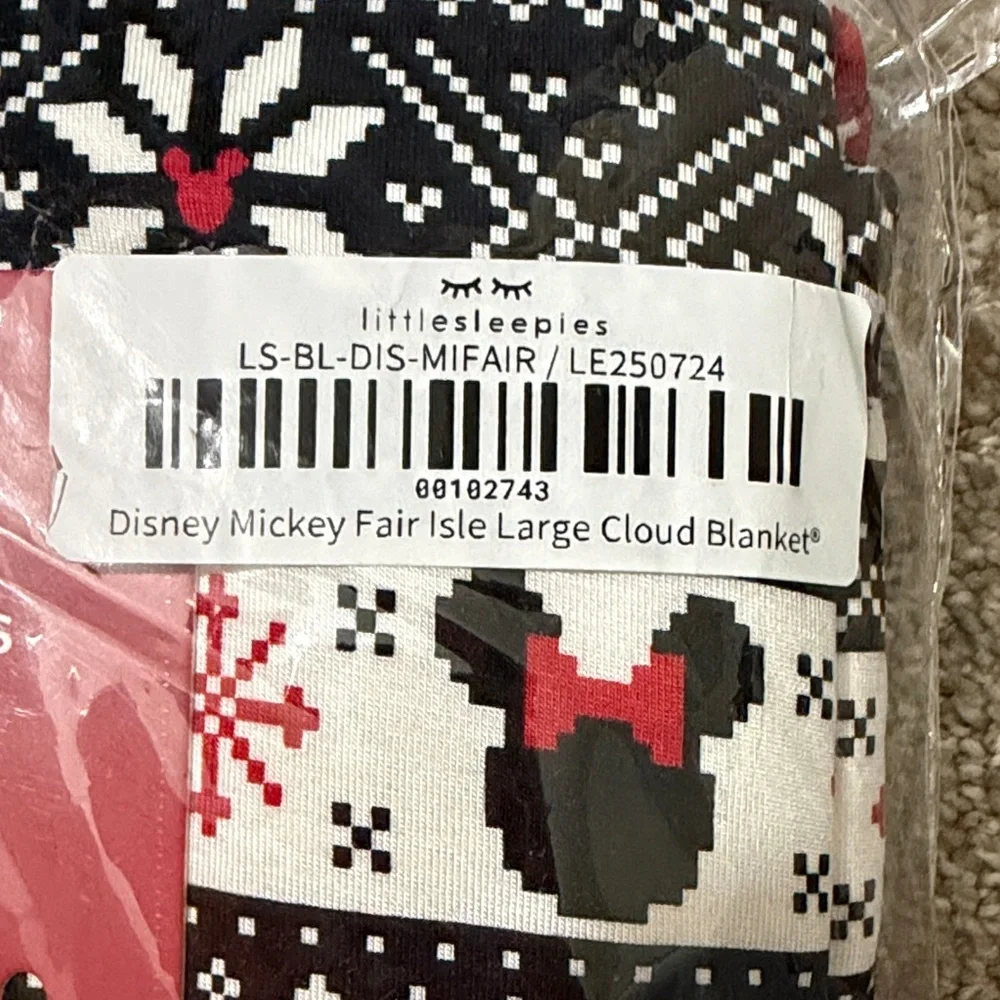Little Sleepies Red and Black Cloud Blanket Mickey